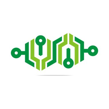 Bağlama simgesi eleman vektör logo soyut sembolü Hexa