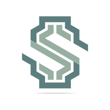 Logo soyut sembolü S harfi simgesi eleman vektör