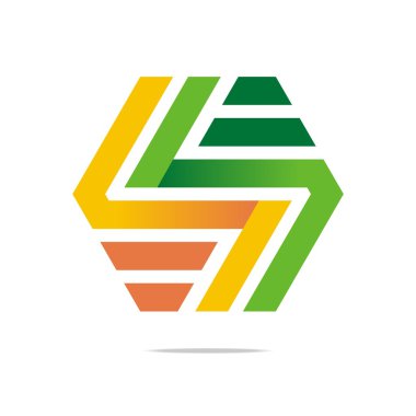Logo soyut mektup S satırı altıgen sembol grafik simge tasarlamak vektör