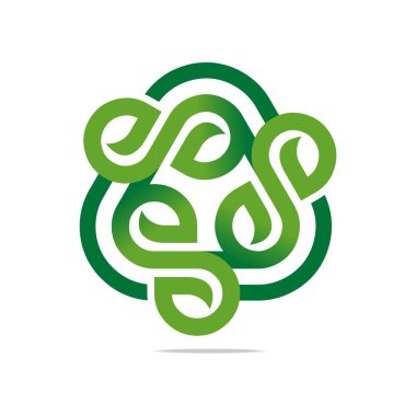Logo tasarım git yeşil bahçe bitkiler daire simgesi simgesi soyut