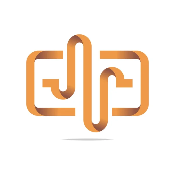 Логотип Дизайн Лінія літер Коричневий Символ Піктограма Абстрактний Вектор — стоковий вектор