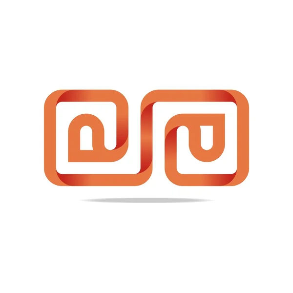Carta de diseño del logotipo Un icono de símbolo naranja Vector abstracto — Archivo Imágenes Vectoriales