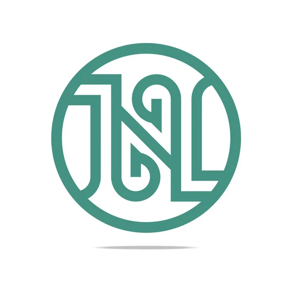 Logotipo Abstracto Letra N Combinación Diseño Elemento Símbolo Icono — Archivo Imágenes Vectoriales