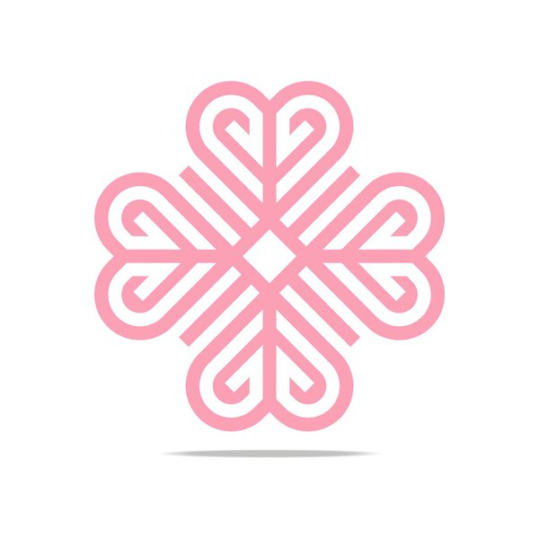 Логотип Абстрактная буква Любовь Комбинация Дизайн Элемент Символ икона
