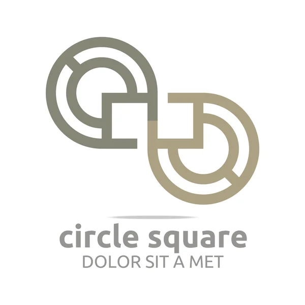 Logo Abstract pictogram cirkel vierkant ontwerp Vector — Stockvector