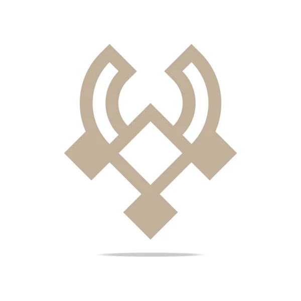 Logo soyut simgesini daire kare tasarlamak vektör — Stok Vektör