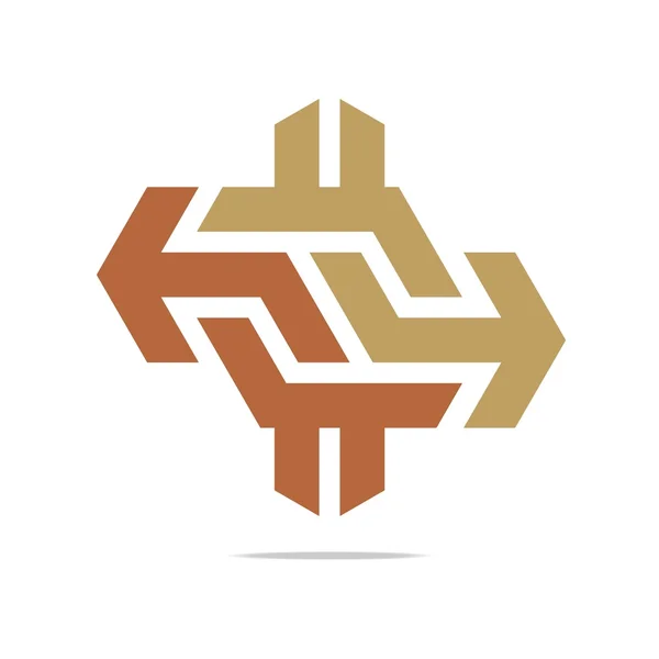 Logo abstraktní Arrow Symbol Hexa spojující prvek vektorové ikony — Stockový vektor