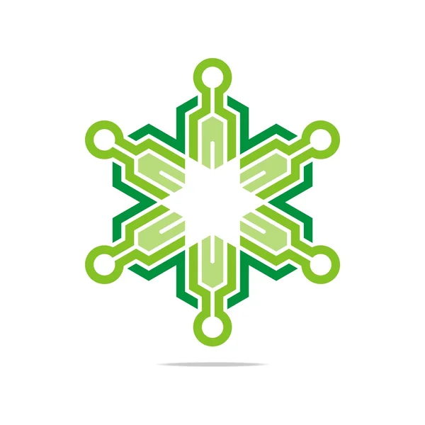 Bağlama simgesi eleman vektör logo soyut sembolü Hexa — Stok Vektör