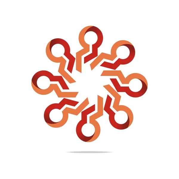 Logo Símbolo de círculo abstracto Hexa Vector de elemento de icono de conexión — Vector de stock