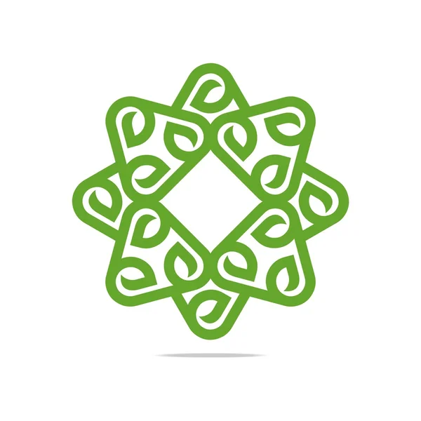 Logo Design Go Green Garden Plants Circle Icon Symbol Abstract — Stock Vector