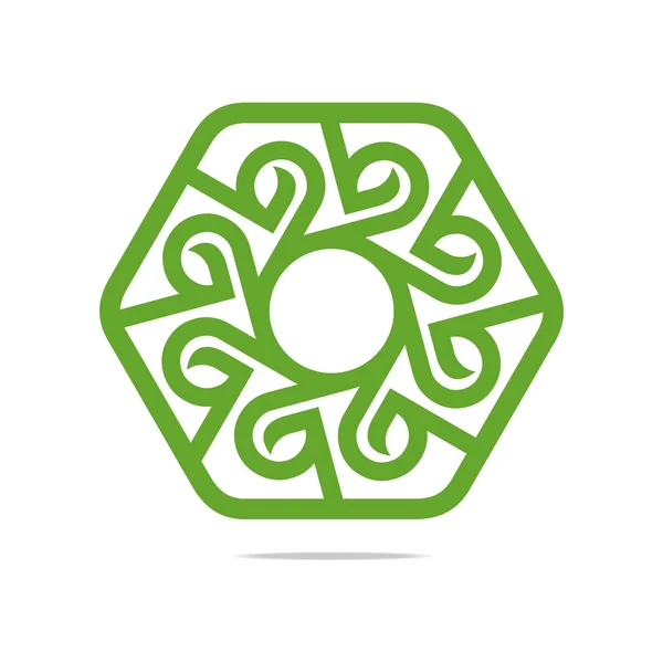 Logo Design gehen grüne Gartenpflanzen Kreis Symbol Symbol abstrakt — Stockvektor