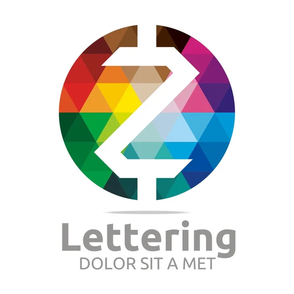 Logo alfabeto astratto arcobaleno lettera iniziale Z simbolo icona disegno vettoriale — Vettoriale Stock