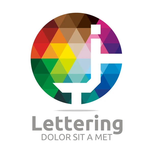 Logo alfabeto astratto arcobaleno lettera iniziale J simbolo icona disegno vettoriale — Vettoriale Stock