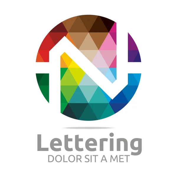 Logo Alfabeto Astratto Arcobaleno Lettera Iniziale N Simbolo Icona Design Vettore — Vettoriale Stock