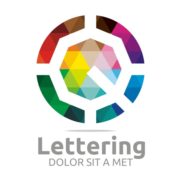 Logo alfabeto astratto arcobaleno lettera iniziale Q Simbolo icona Design vettoriale — Vettoriale Stock