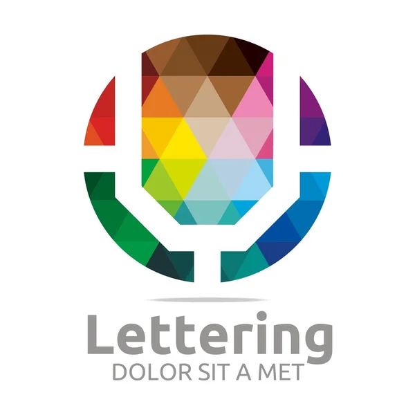 Logo Alfabeto Astratto Arcobaleno Lettera Iniziale U Simbolo Icona Design Vettore — Vettoriale Stock