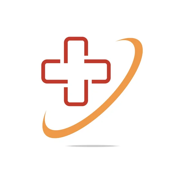 Logo Design icona medica rossa — Vettoriale Stock