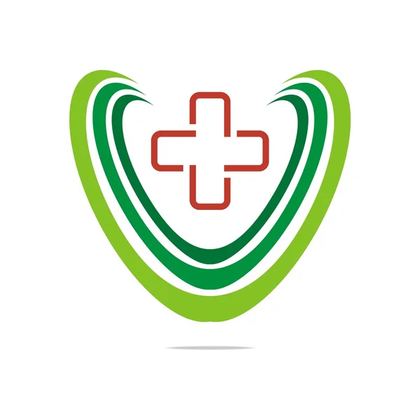 Logo Design icona medica rossa — Vettoriale Stock