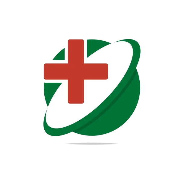 Piros orvosi ikon logótervezés — Stock Vector