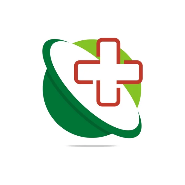 Logo rojo icono médico diseño — Vector de stock