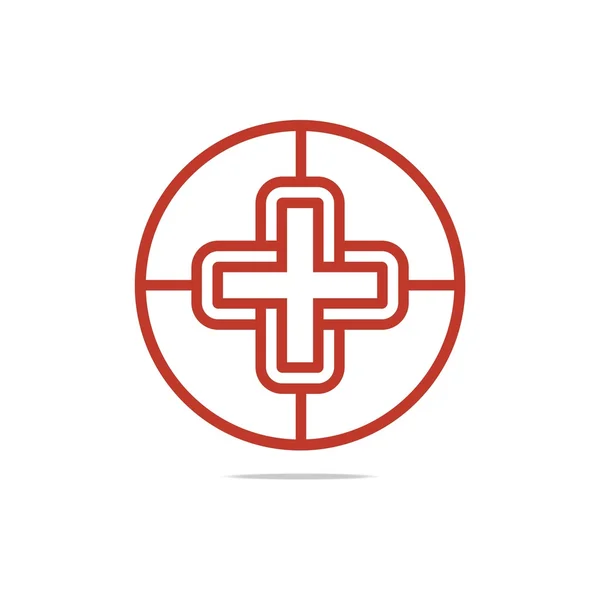 Logo piros orvosi ikonra design tökéletes — Stock Vector