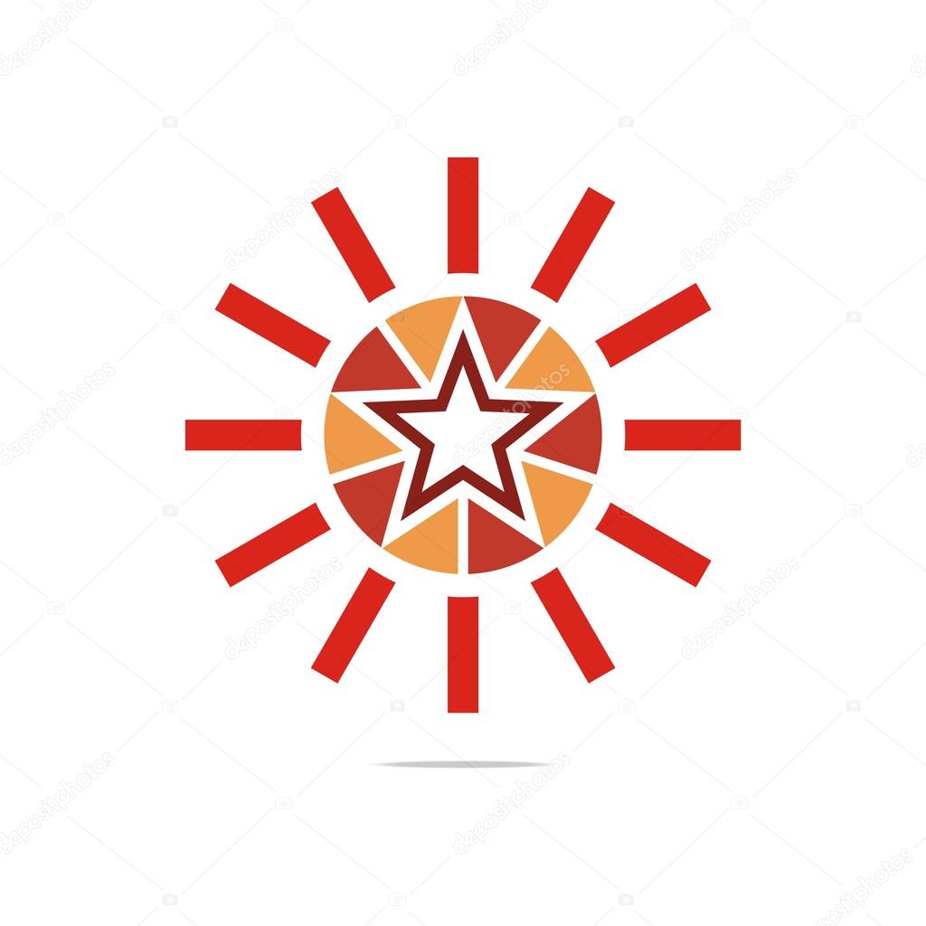 Logo design all star abstract sun red full circle perfect design