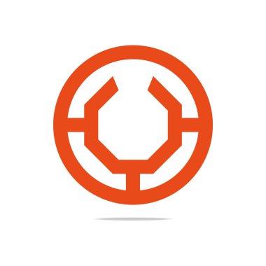 Logo soyut daire U sembolü grafik simge tasarlamak vektör