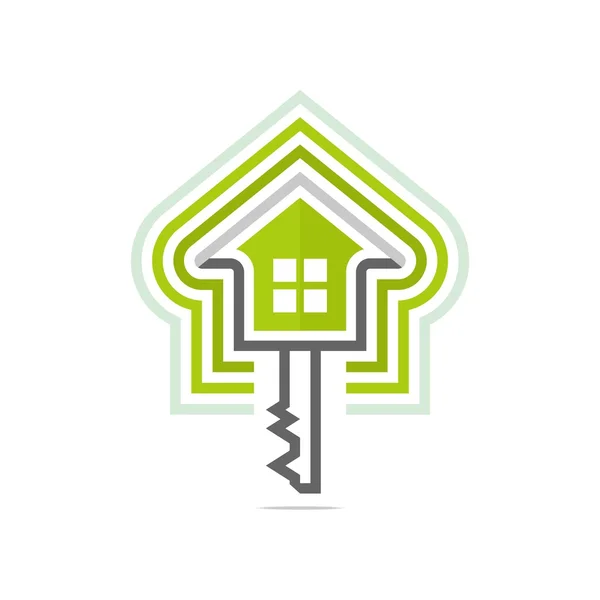 Logo private buildings design Homekey alarm style — Stock Vector