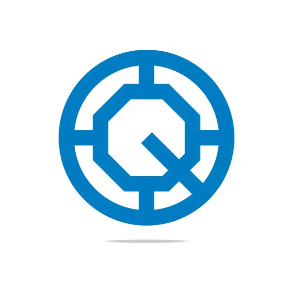 Logo abstracte cirkel Q ontwerp symbool grafische pictogram Vector — Stockvector