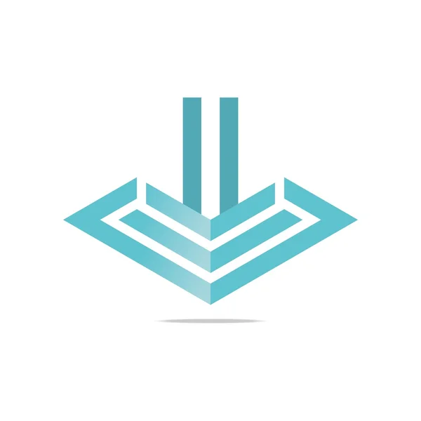 ヘキサ矢印アイコンの完璧なスタイルのロゴの設計 — ストックベクタ