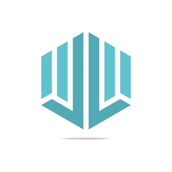 Logotypdesign perfekt ikonen Hexa pilformat — Stock vektor
