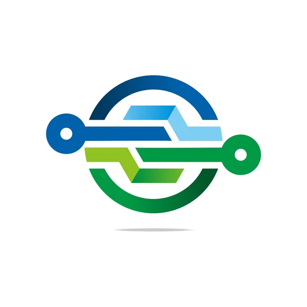 Logo design segno di collegamento e simboli completo — Vettoriale Stock