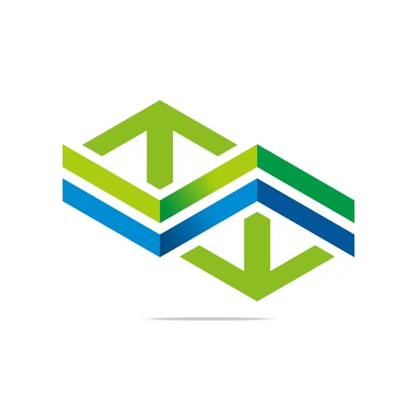 Logo Abstract Arrow Letter Line Hexagon Design — Stock Vector