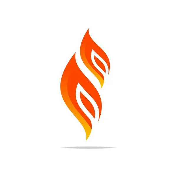 Logo Flamme Feuer Design Luxus Logo Design — Stockvektor