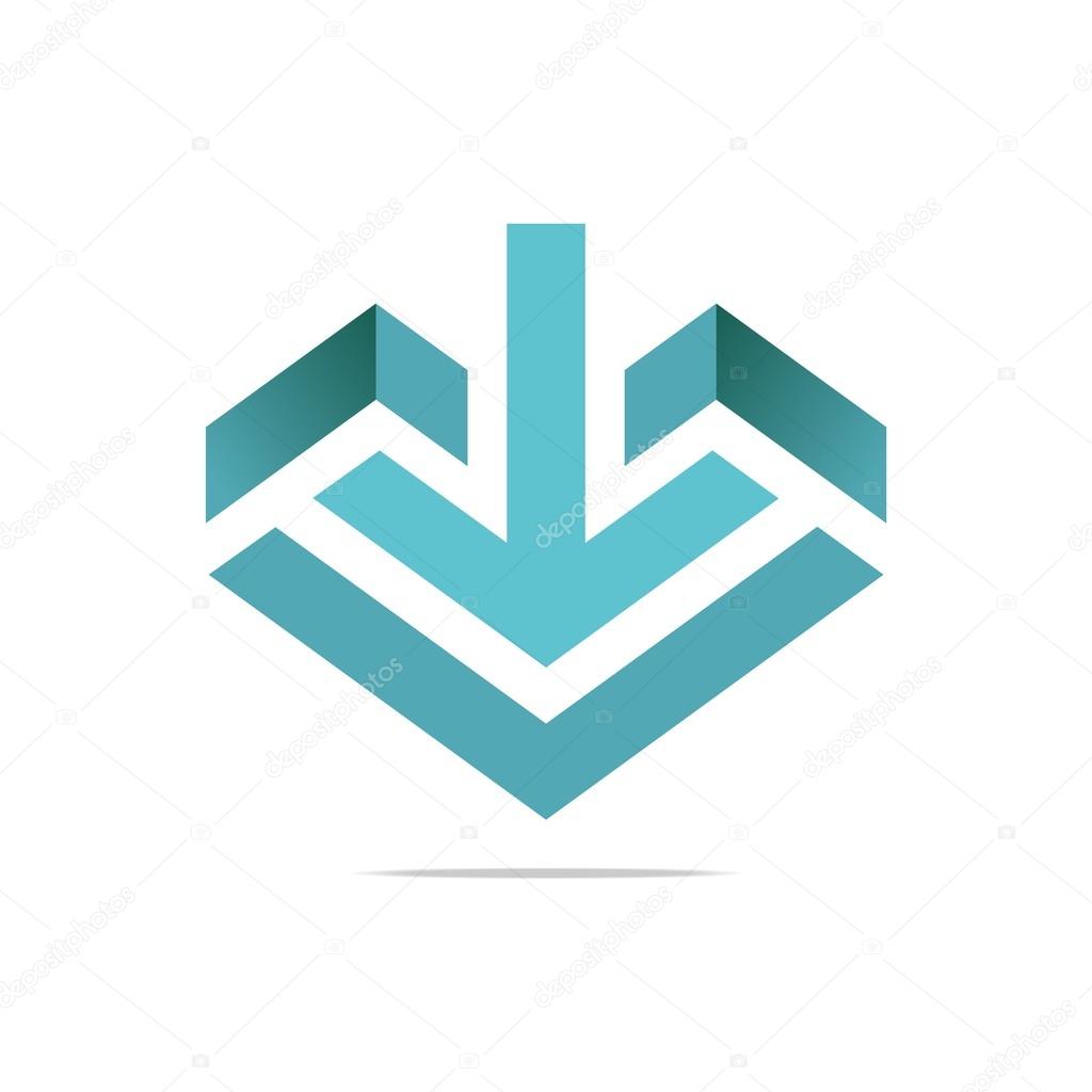 Logo Abstract Arrow Letter Line Design symbols