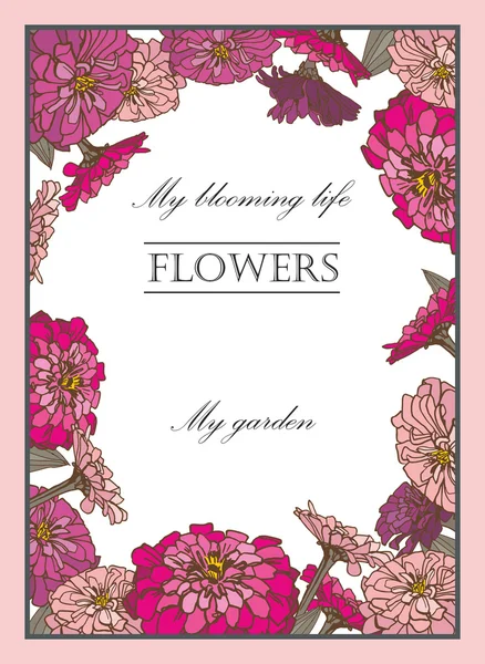 Pembe çiçek çerçeve