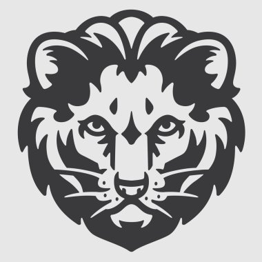 Aslan baş Logo maskot amblemi