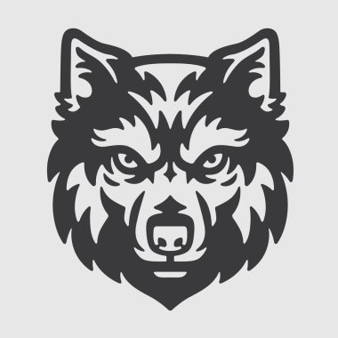 Kurt kafası Logo maskot amblemi