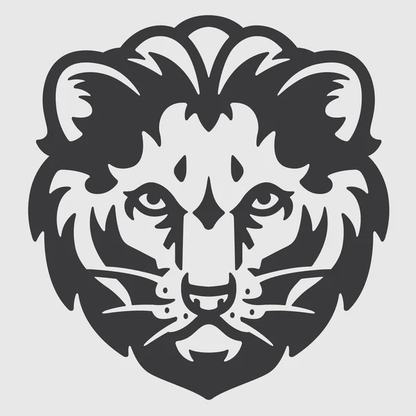 Emblème de mascotte de logo de tête de lion — Image vectorielle