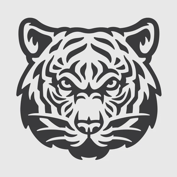 Tiger cabeça logotipo mascote Emblema —  Vetores de Stock