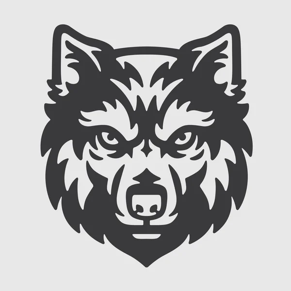 Wolf hoofd Logo mascotte embleem — Stockvector