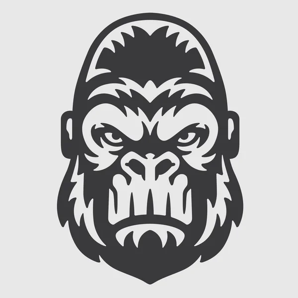 Gorilla Head Logo Mascot Emblem — Stock Vector