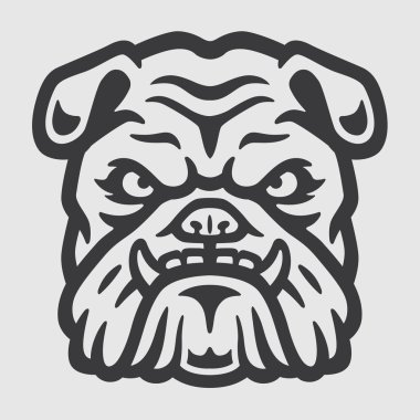 Bulldog baş Logo maskot amblemi