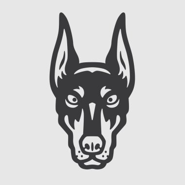 Cabeça de Doberman logotipo mascote emblema