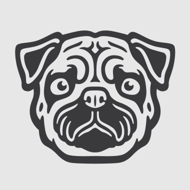 Süpürgeyi baş Logo maskot amblemi