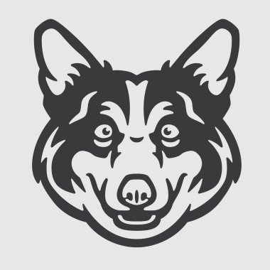 Welsh Corgi Pembroke Head Logo maskotka godło