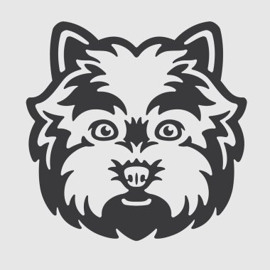 Batı dağlık beyaz korkunç baş Logo maskot amblemi