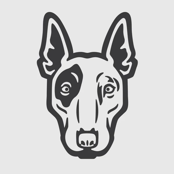 Bull Terrier Head Logo Mascot Emblem — ストックベクタ