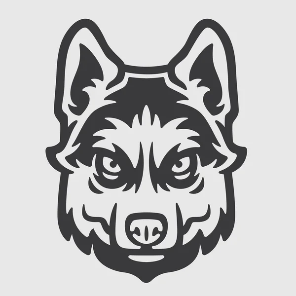 Huskies hoofd Logo mascotte embleem Rechtenvrije Stockillustraties