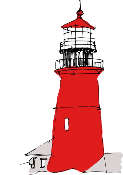 Red lighthouse vector — Stock Vector